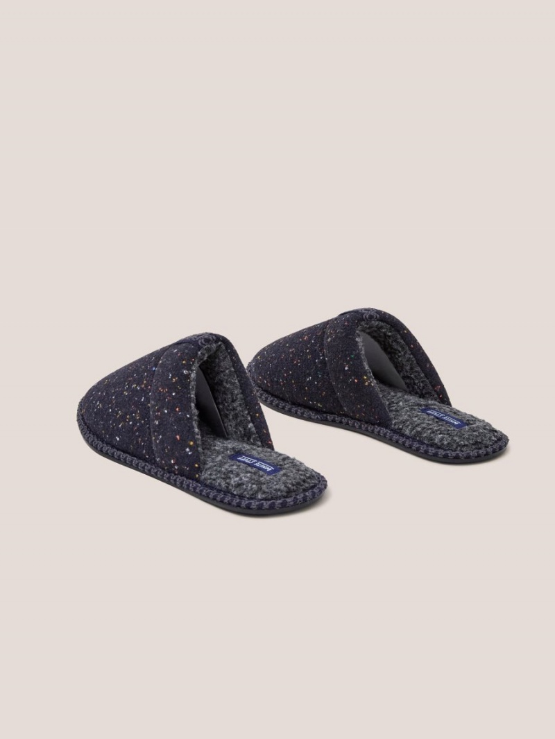 White Stuff Neppy Slip On Mule Slipper Navy Multi | 182649MWV