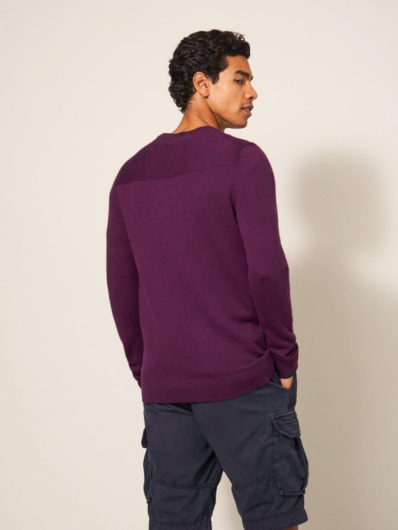 White Stuff Newport Crew Neck Jumper Mid Plum | 059263VMB