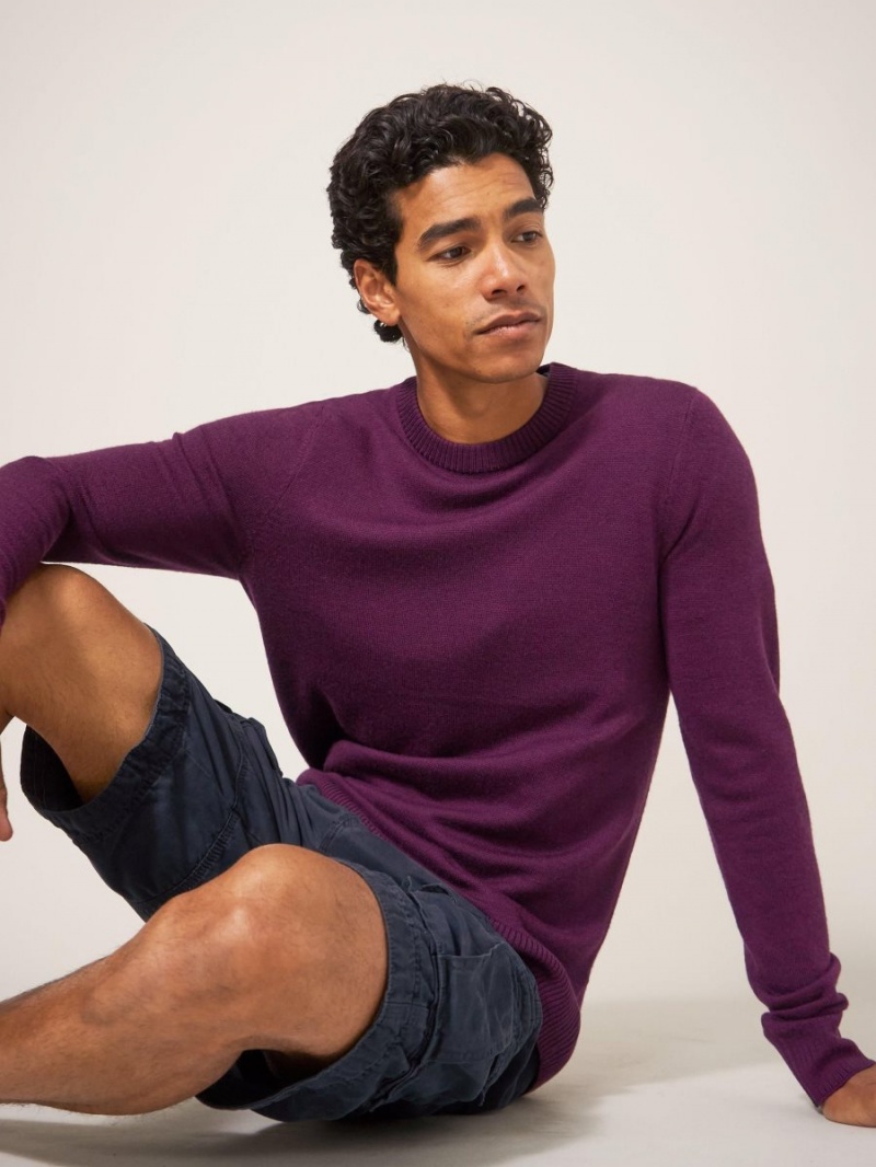 White Stuff Newport Crew Neck Jumper Mid Plum | 059263VMB