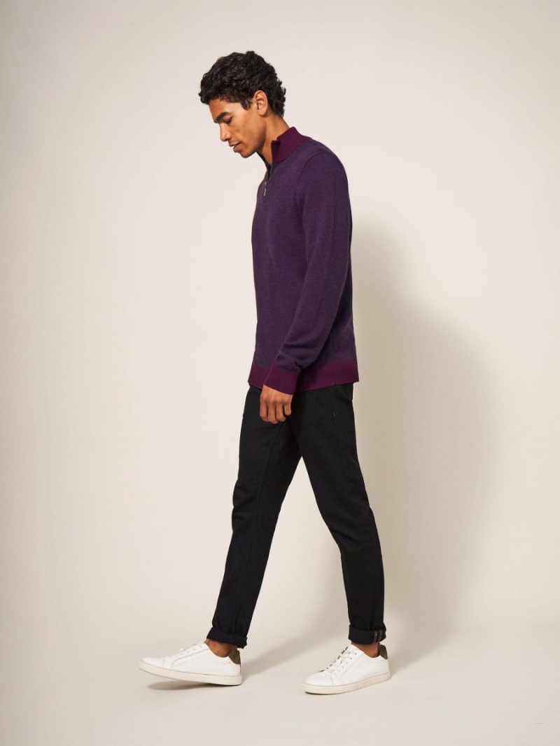 White Stuff Newport Merino Jacquard Funnel Mid Plum | 206713FJW