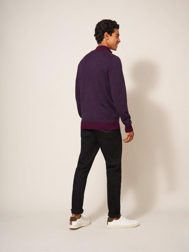 White Stuff Newport Merino Jacquard Funnel Mid Plum | 206713FJW