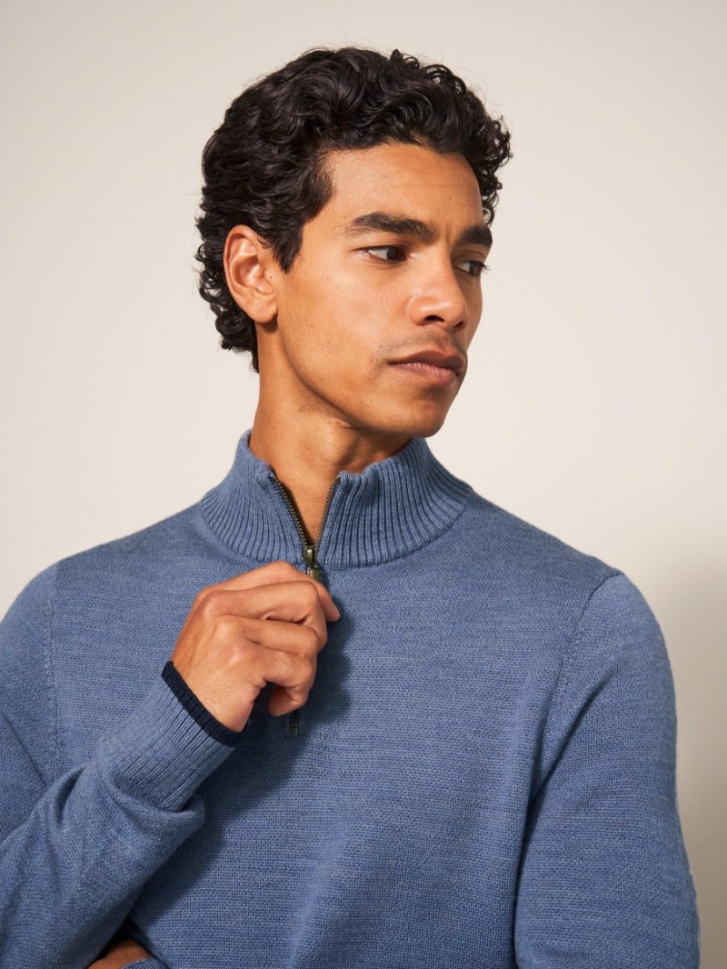 White Stuff Newport Merino Jumper Chambray Blue | 049821APN