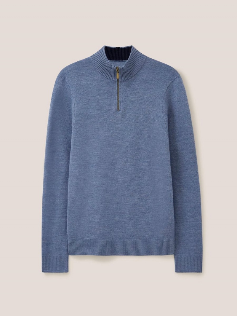 White Stuff Newport Merino Jumper Chambray Blue | 049821APN