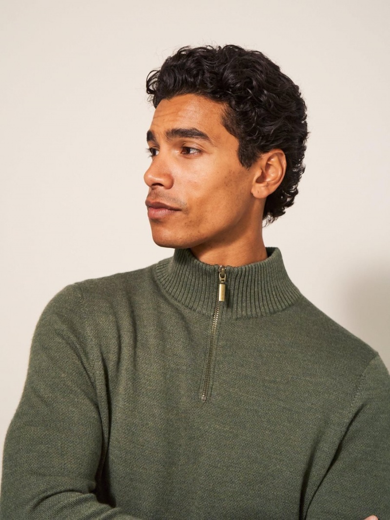 White Stuff Newport Merino Jumper Khaki Green | 104962ANX