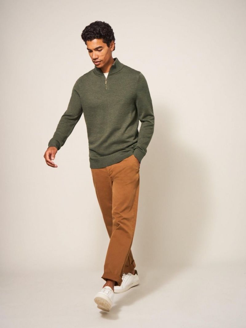 White Stuff Newport Merino Jumper Khaki Green | 104962ANX