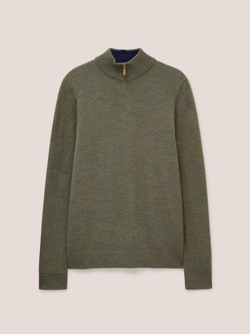 White Stuff Newport Merino Jumper Khaki Green | 104962ANX