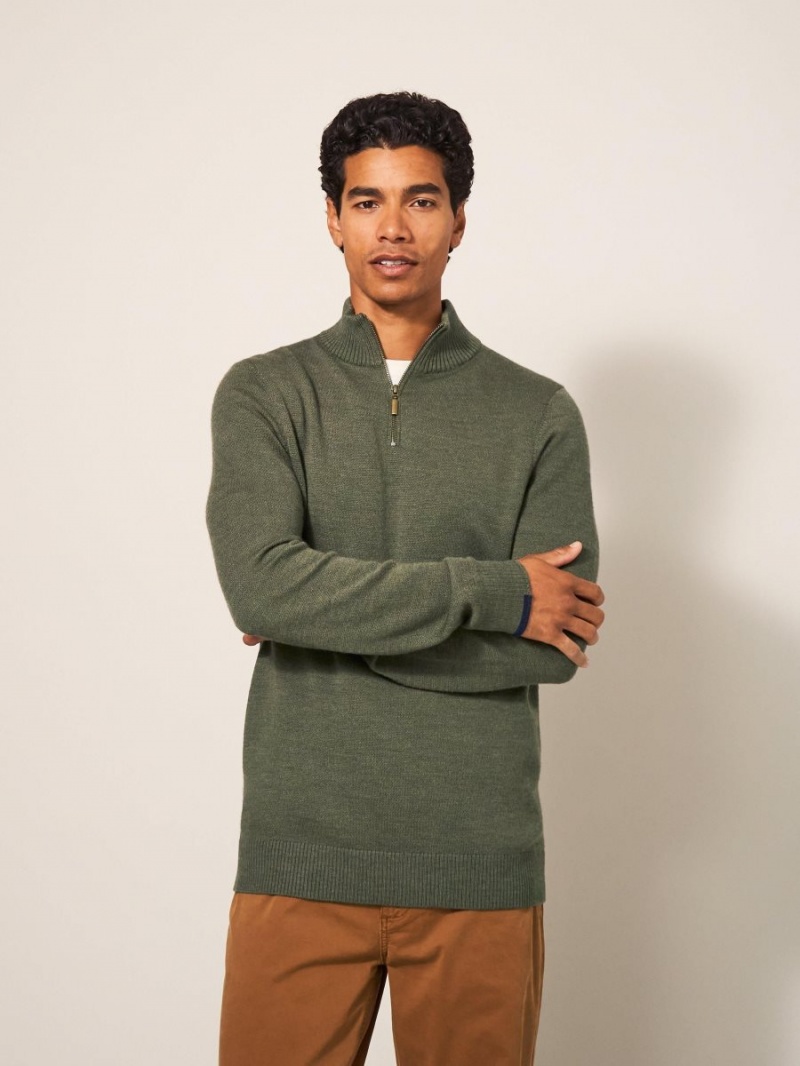 White Stuff Newport Merino Jumper Khaki Green | 104962ANX