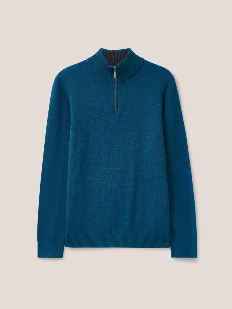 White Stuff Newport Merino Jumper Mid Teal | 843975FJO