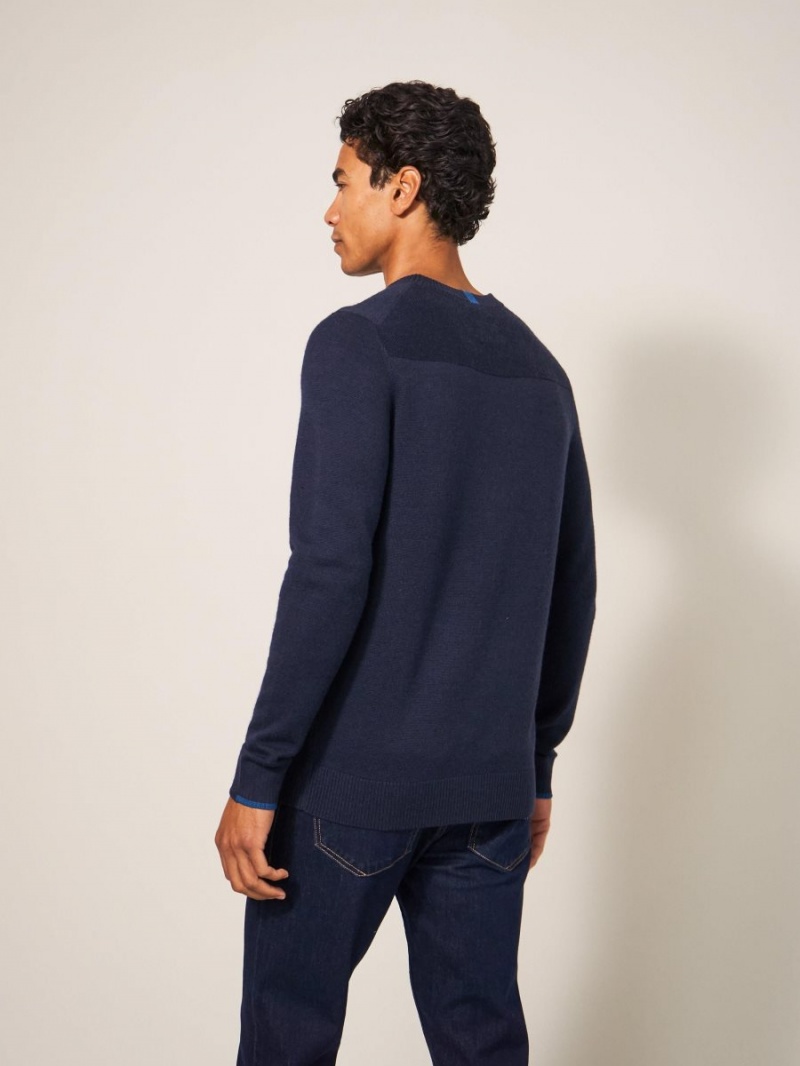 White Stuff Newport Merino Vee Neck Dark Navy | 734859PZW