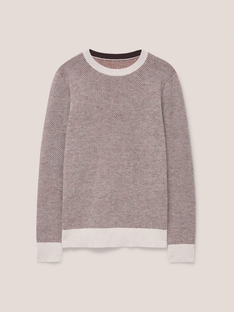 White Stuff Newport Merino Wool Jumper Dark Natural | 027469ZJG