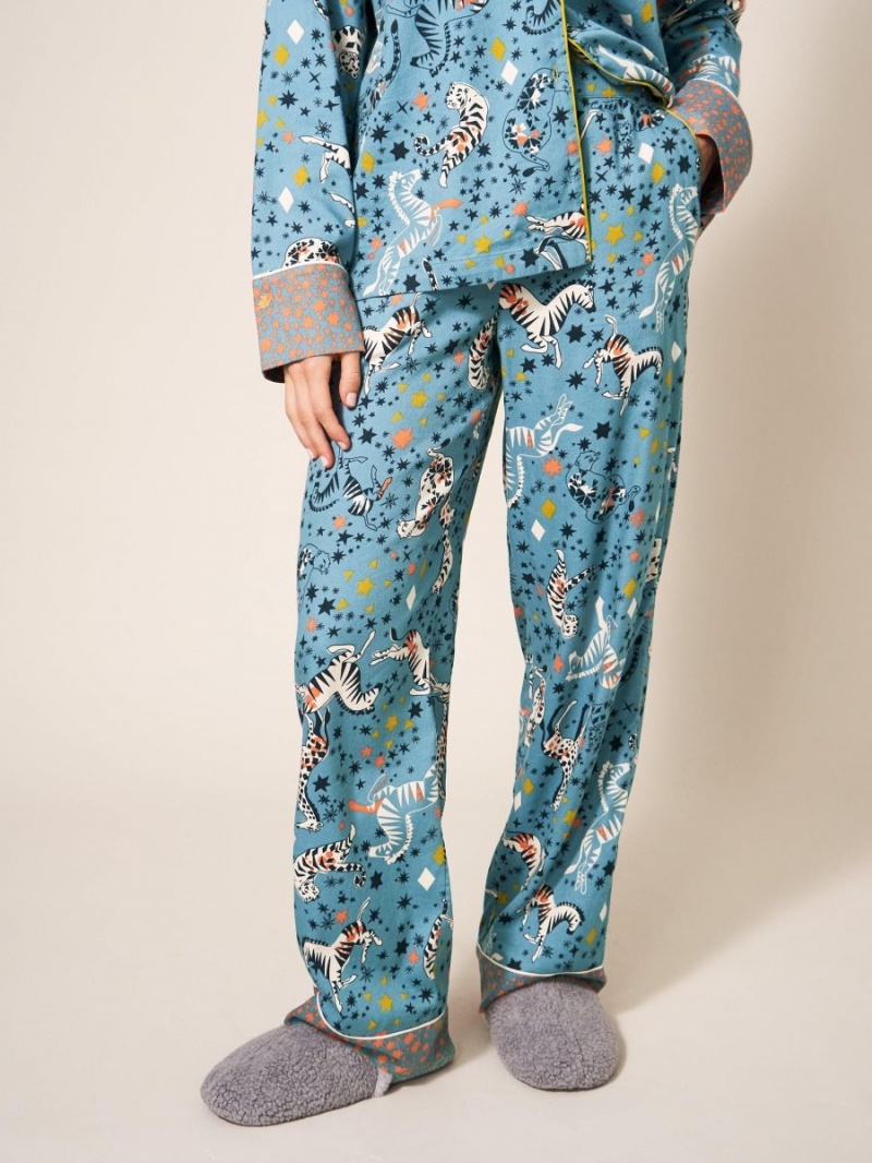 White Stuff Nina Organic Pj Bottom Blue Multi | 039854OXT