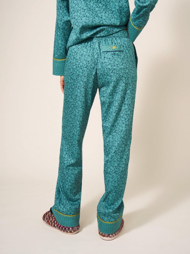 White Stuff Nina Organic Pj Bottom Teal Multi | 853904YXH