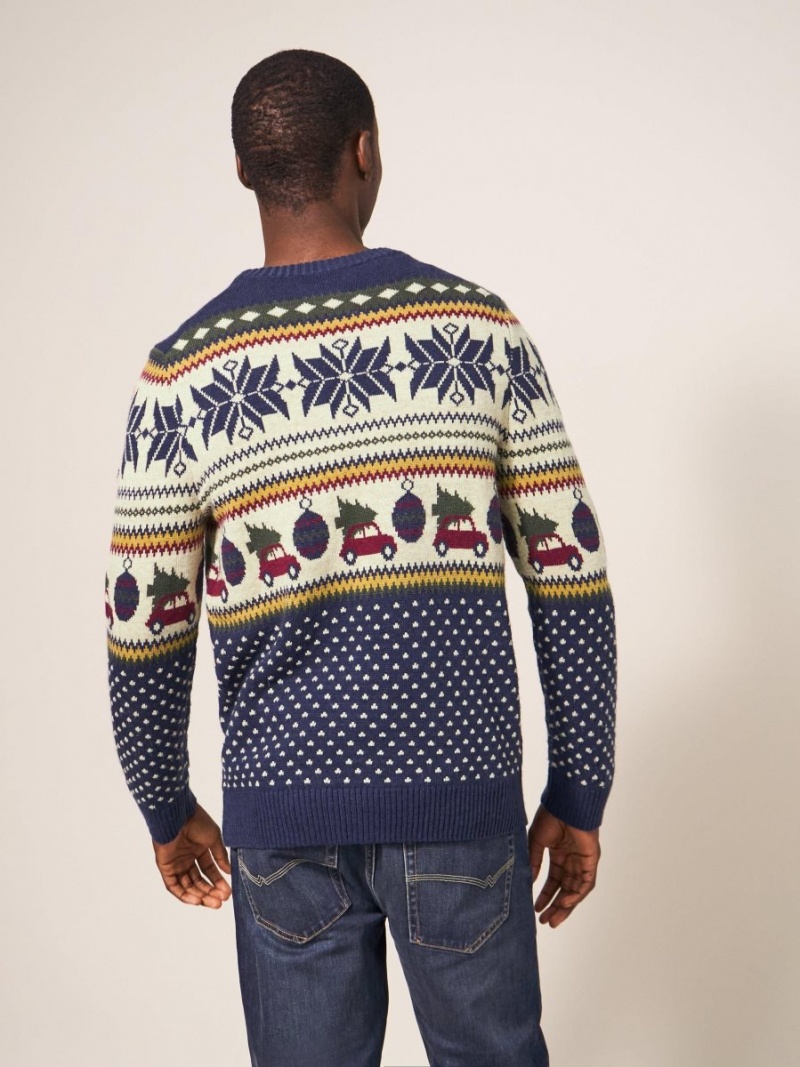 White Stuff Novelty Fairisle Crew Navy Multi | 683571LBV