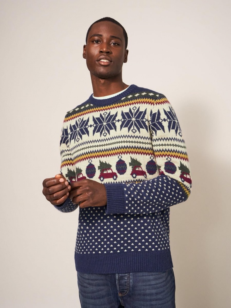 White Stuff Novelty Fairisle Crew Navy Multi | 683571LBV