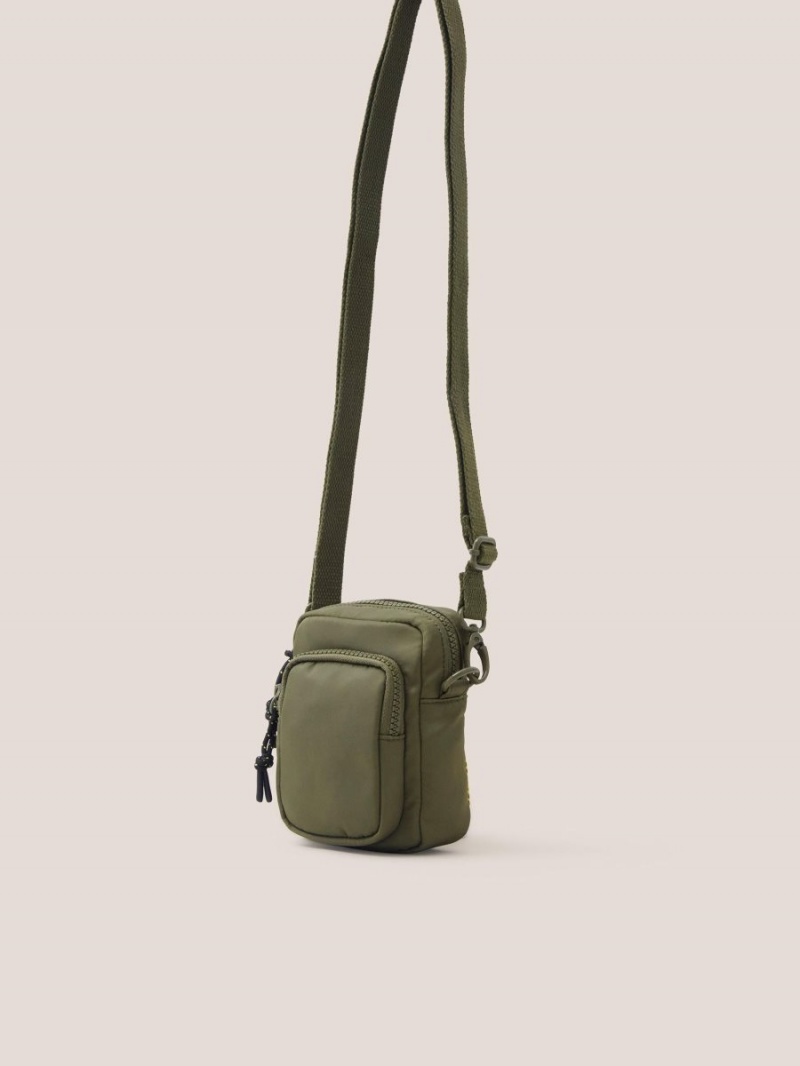 White Stuff Nylon Crossbody Phone Bag Khaki Green | 849253YBS