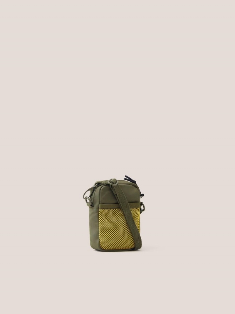 White Stuff Nylon Crossbody Phone Bag Khaki Green | 849253YBS