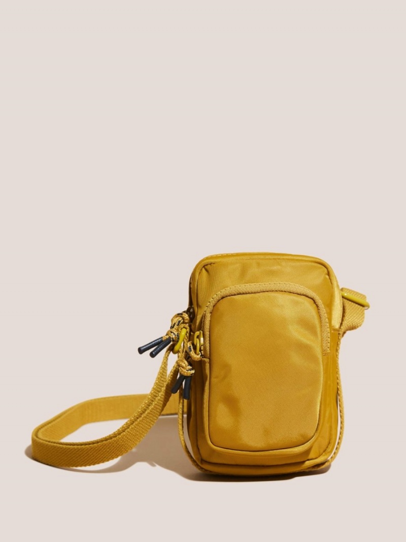 White Stuff Nylon Phone Bag Mid Chartreuse | 681052VSD