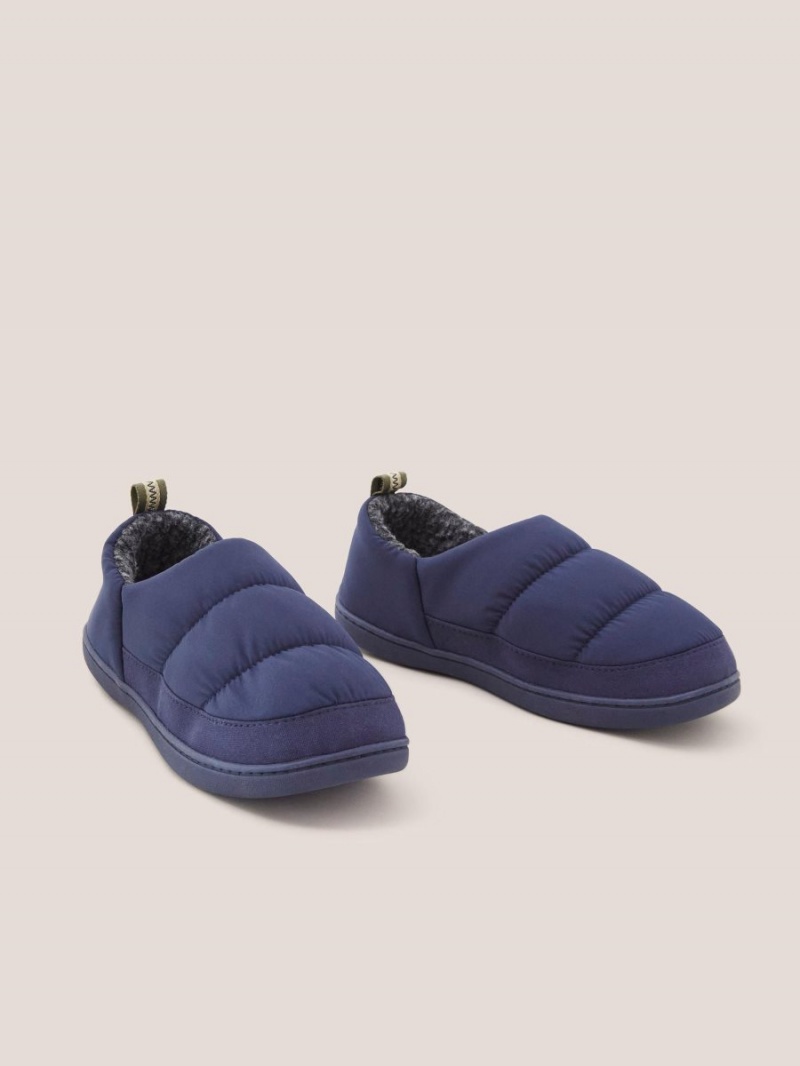 White Stuff Nylon Puffer Slipper Dark Navy | 270639WYN