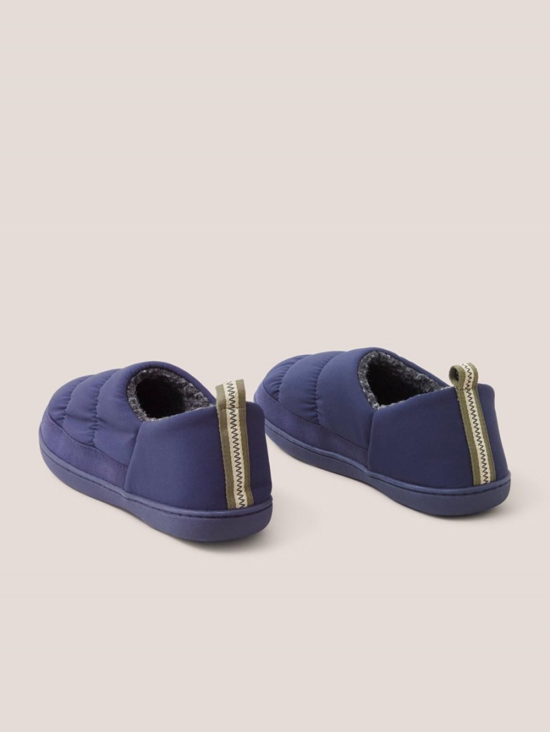 White Stuff Nylon Puffer Slipper Dark Navy | 270639WYN