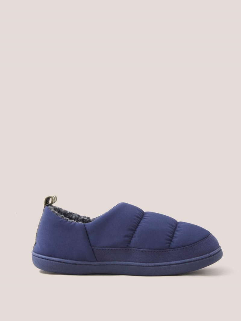 White Stuff Nylon Puffer Slipper Dark Navy | 270639WYN