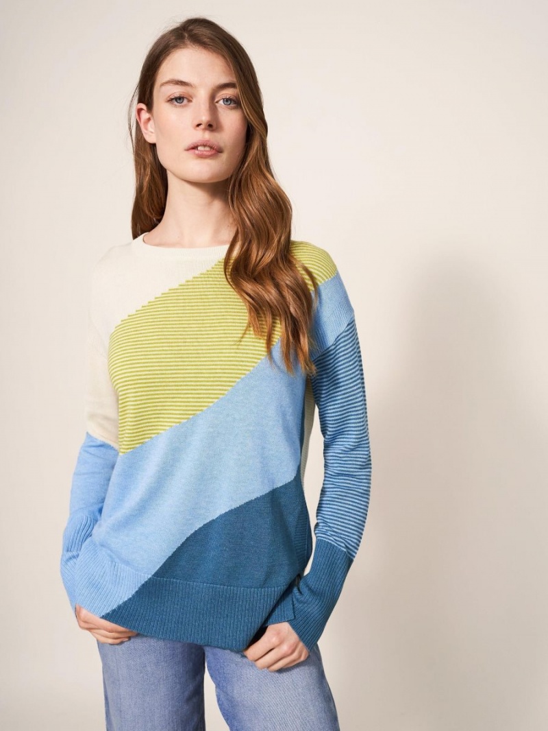 White Stuff Olive Abstract Jumper Blue Multi | 938065KDN