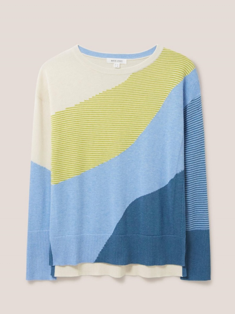 White Stuff Olive Abstract Jumper Blue Multi | 938065KDN