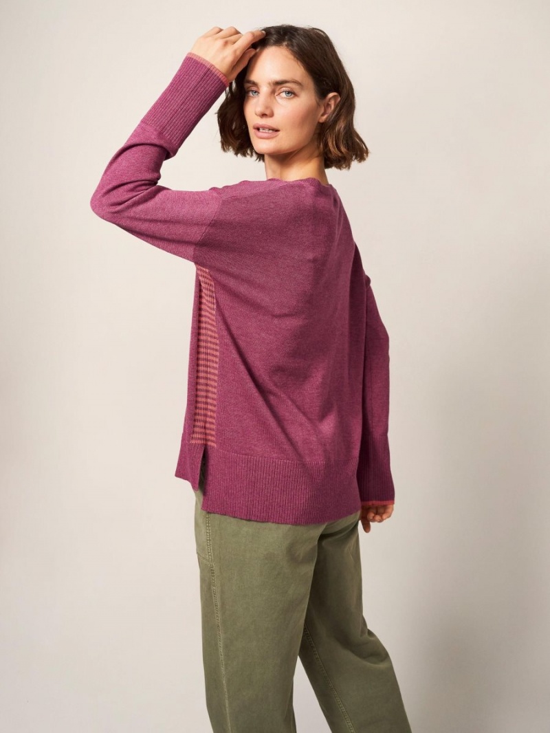 White Stuff Olive Crew Neck Jumper Bright Pink | 720613NCS