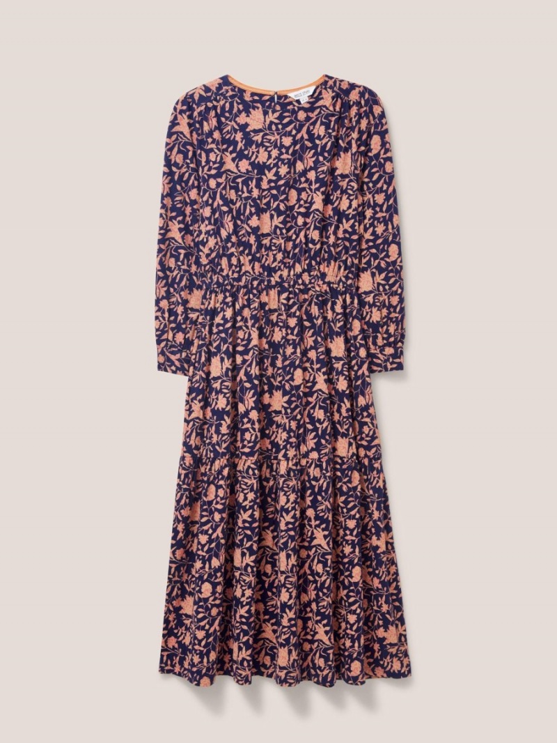 White Stuff Olive Jersey Dress Navy Print | 473185WXT