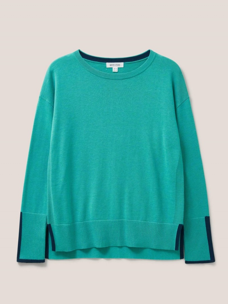 White Stuff Olive Knitted Jumper Bright Blue | 370429NBD