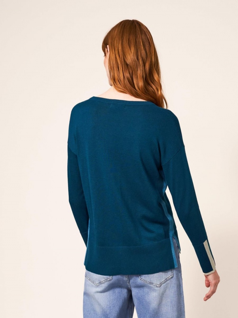 White Stuff Olive Knitted Jumper Dk Teal | 519268MDS