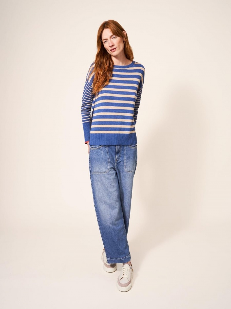 White Stuff Olive Stripe Jumper Blue Multi | 574832KPG