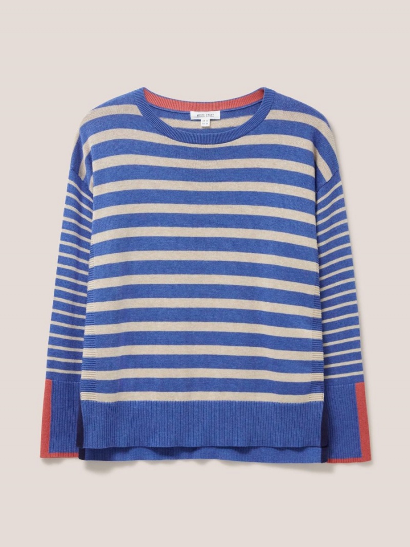 White Stuff Olive Stripe Jumper Blue Multi | 574832KPG