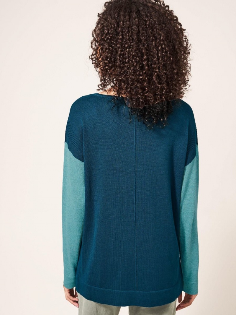 White Stuff Olivia Crew Neck Jumper Dk Teal | 862047GQZ