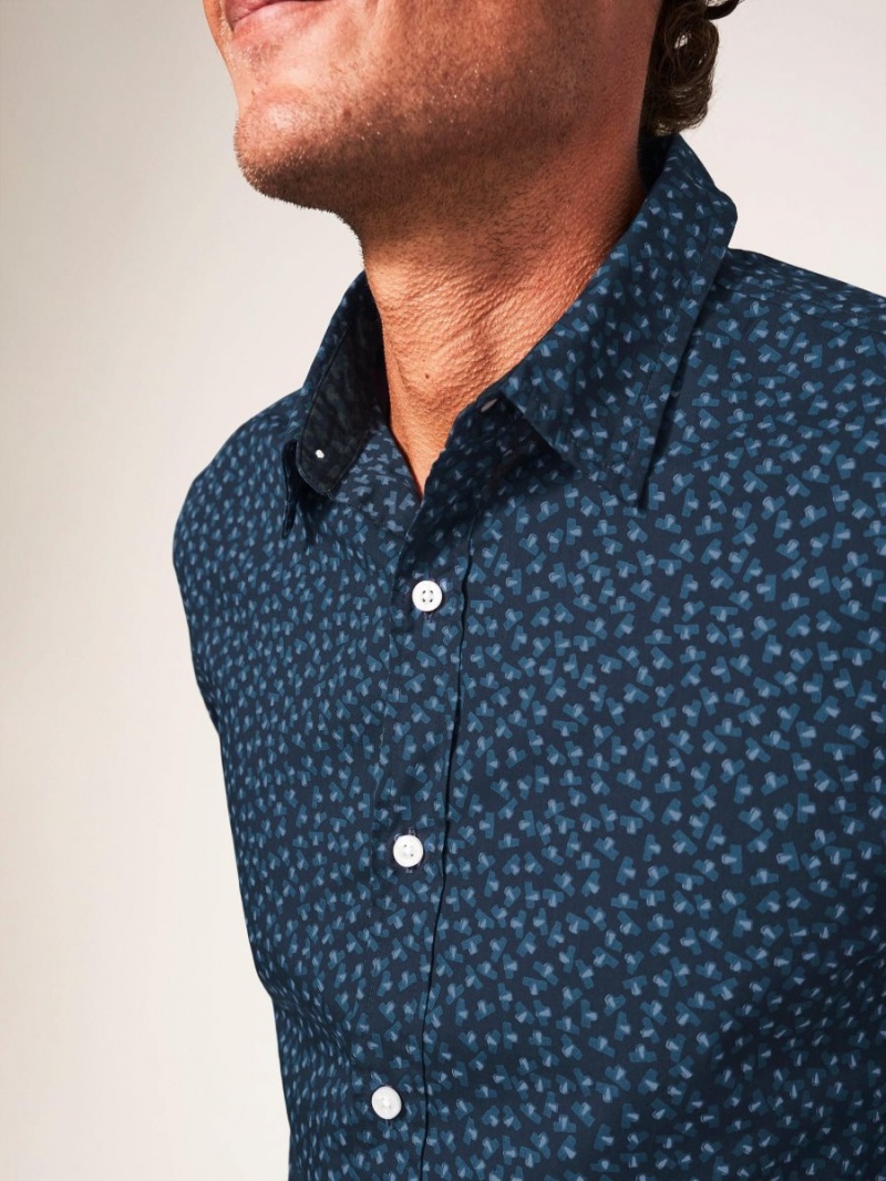 White Stuff Party Geo Printed Shirt Dark Navy | 376049KTS