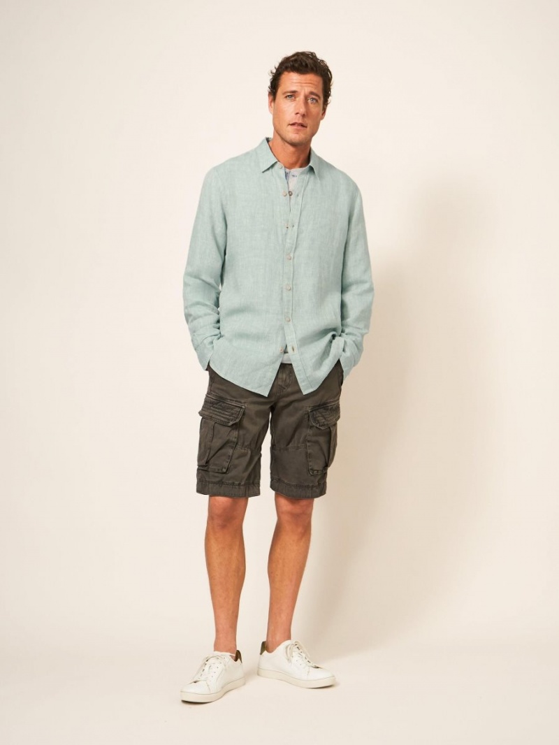 White Stuff Pembroke Ls Linen Shirt Mint Green | 436207EYO