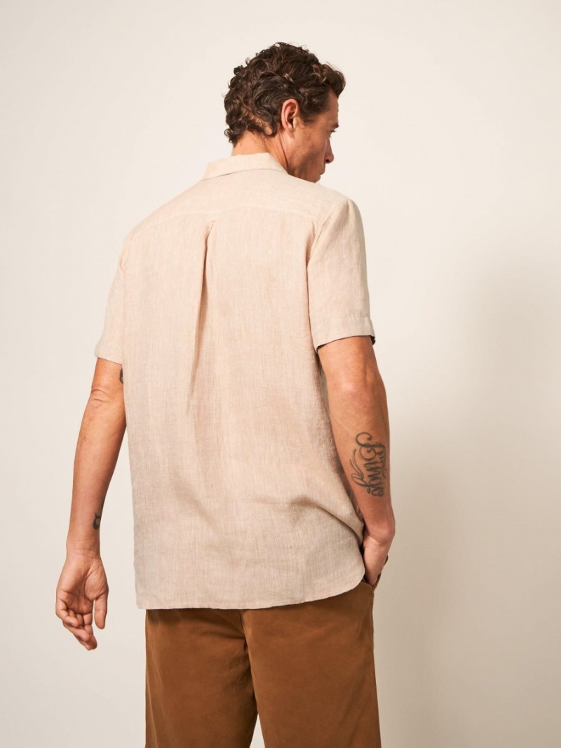 White Stuff Pembroke Ss Linen Shirt Dusty Pink | 493618HEV