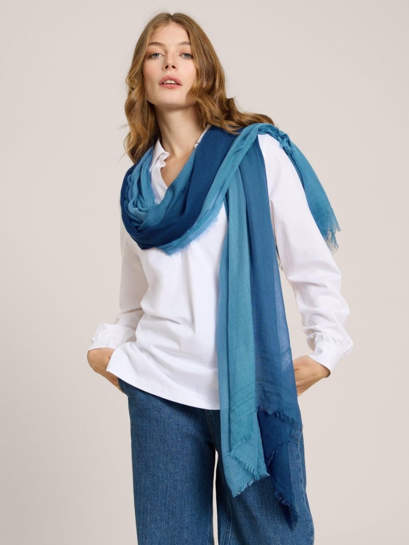 White Stuff Penny Plain Oversized Scarf Dark Navy | 918350UEW