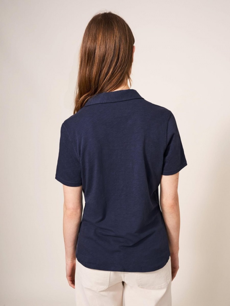 White Stuff Penny Pocket Jersey Shirt French Navy | 782536FYJ