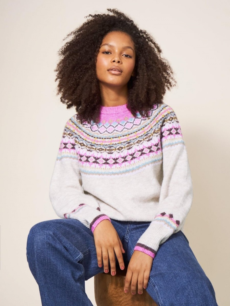 White Stuff Poppy Fairisle Jumper White Multi | 861032WST