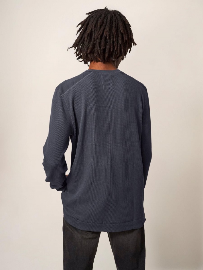 White Stuff Porter Waffle Henley Dark Grey | 019256GSH