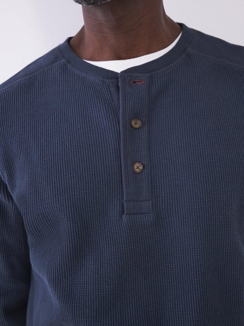 White Stuff Porter Waffle Henley Dark Navy | 502614EJS