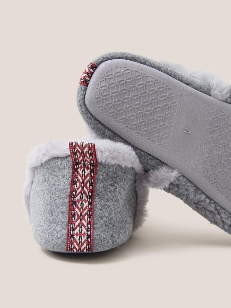 White Stuff Reya Closed Back Slipper Mid Grey | 530278TYD