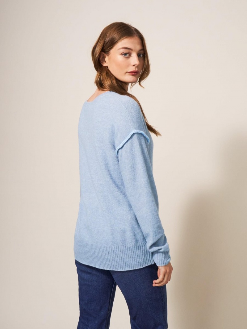 White Stuff Ripple Jumper Mid Blue | 693518BGF