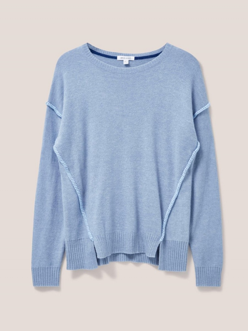 White Stuff Ripple Jumper Mid Blue | 693518BGF