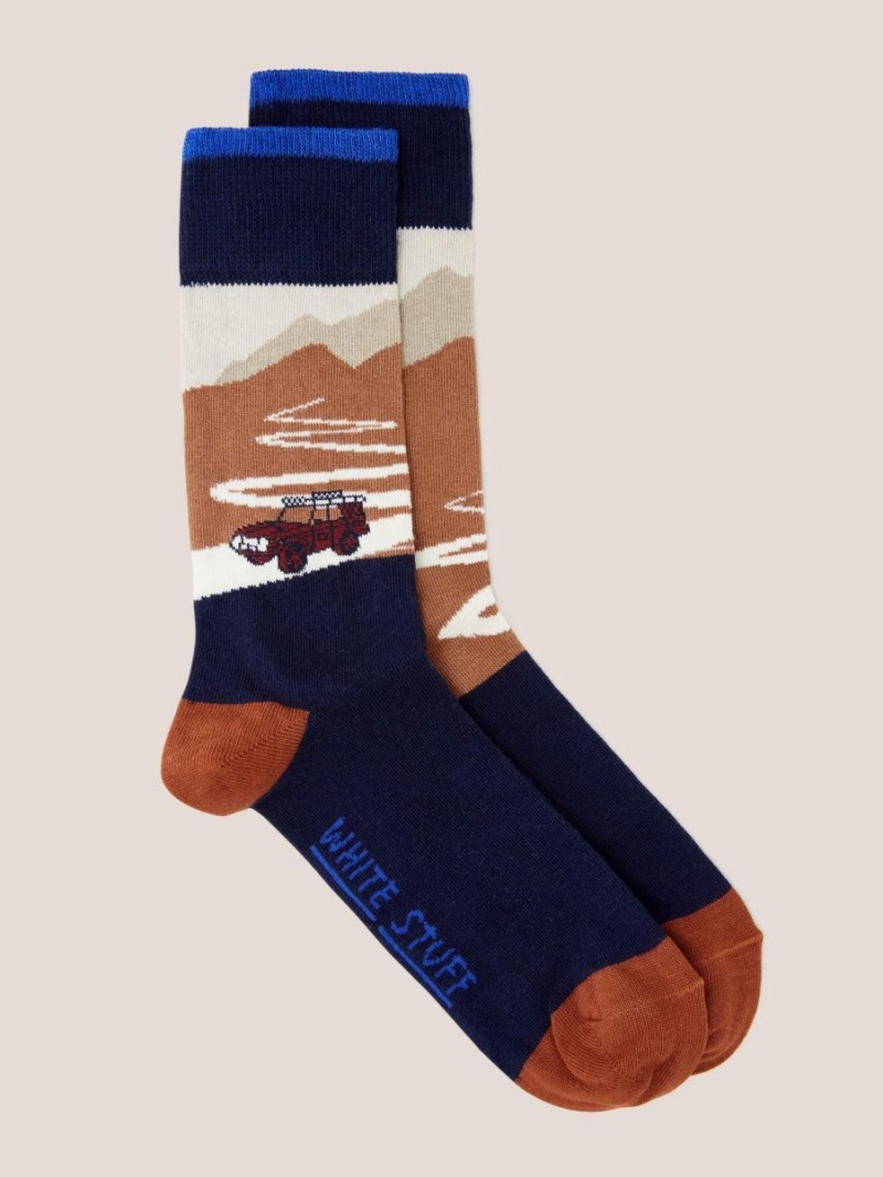 White Stuff Roadtrip Scenic Ankle Sock Navy Multi | 195604IHK