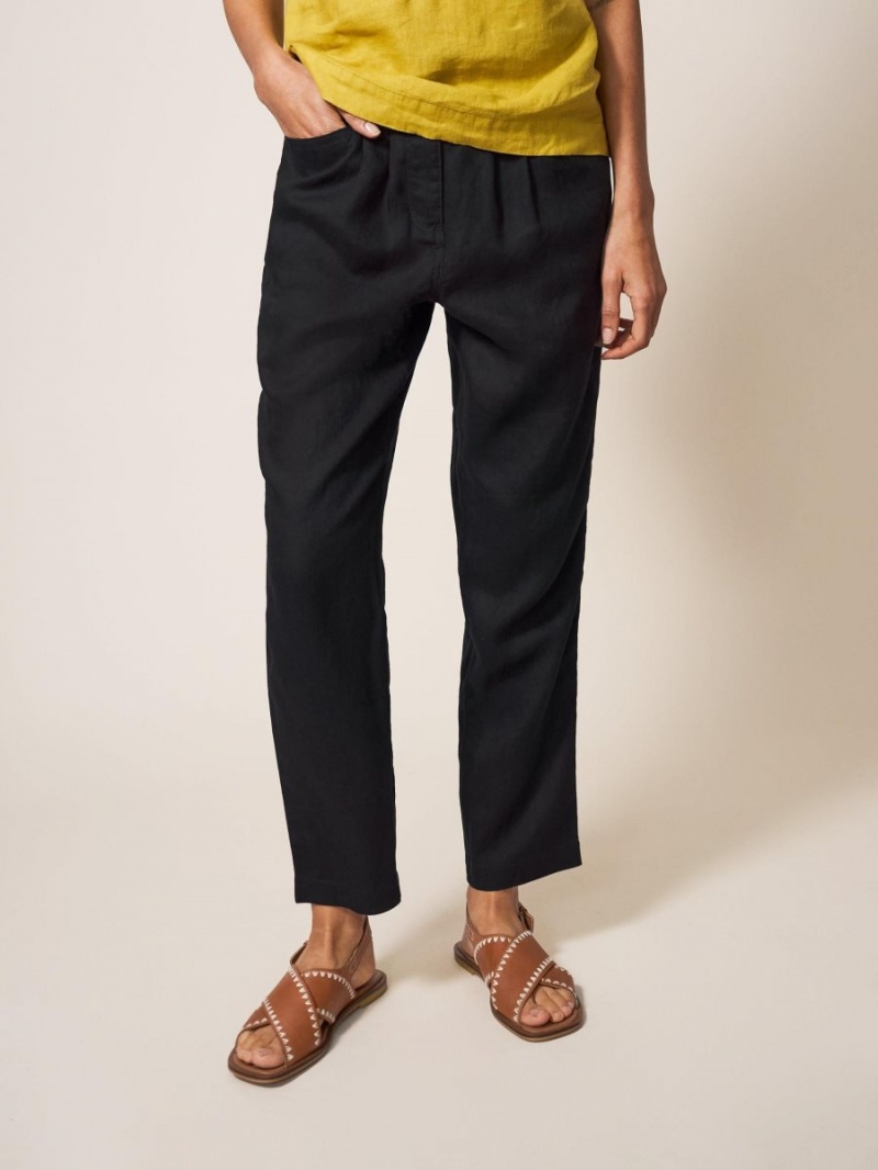 White Stuff Rowena Linen Trouser Pure Black | 037258CXQ