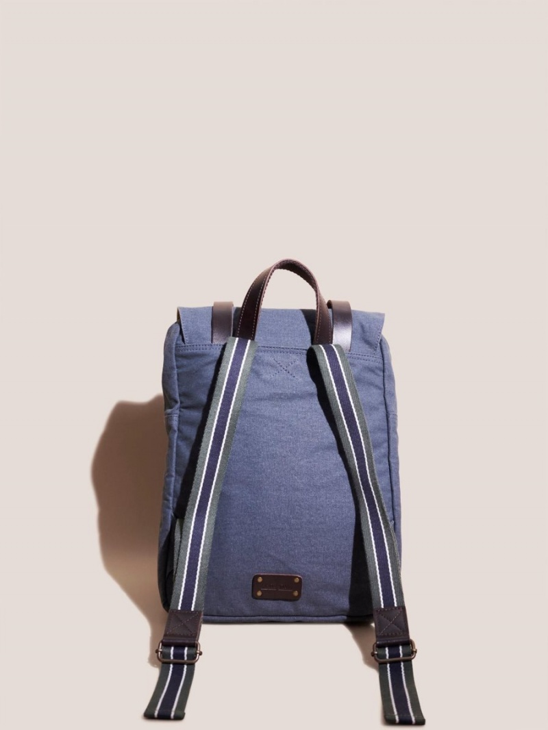 White Stuff Scott Cotton Backpack Mid Blue | 843675JLY