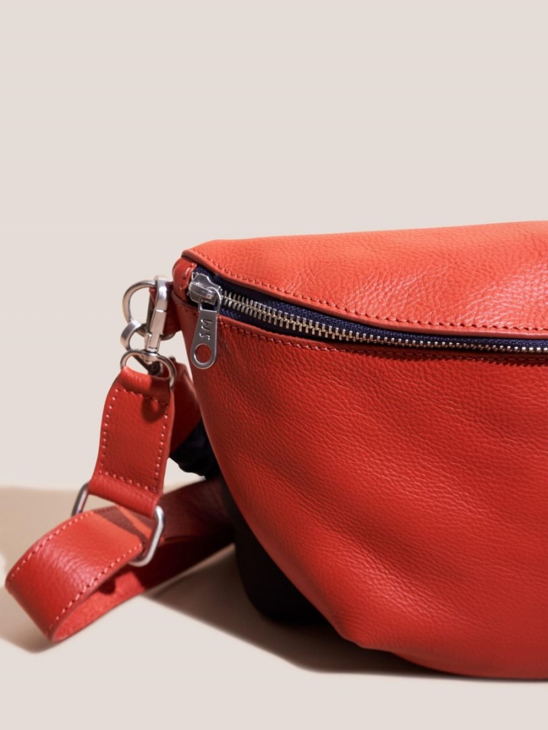 White Stuff Sebby Leather Sling Bag Bright Orange | 239785ASR