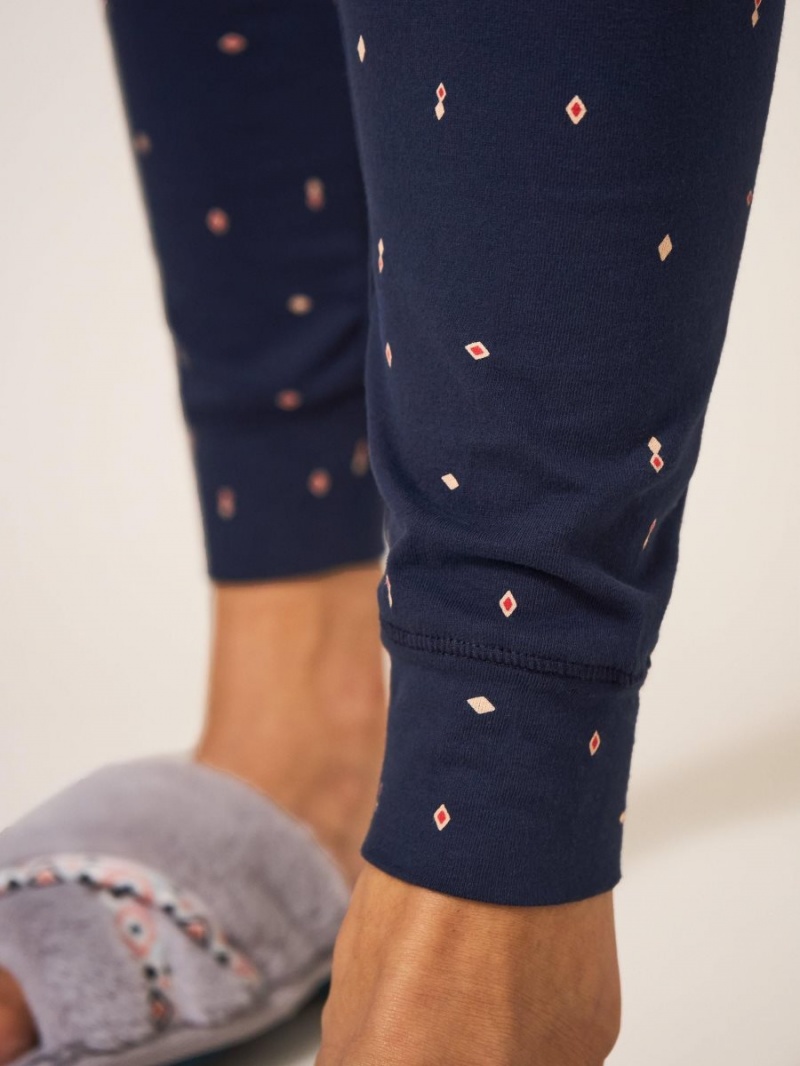 White Stuff Selena Jersey Legging Navy Multi | 746235TVZ