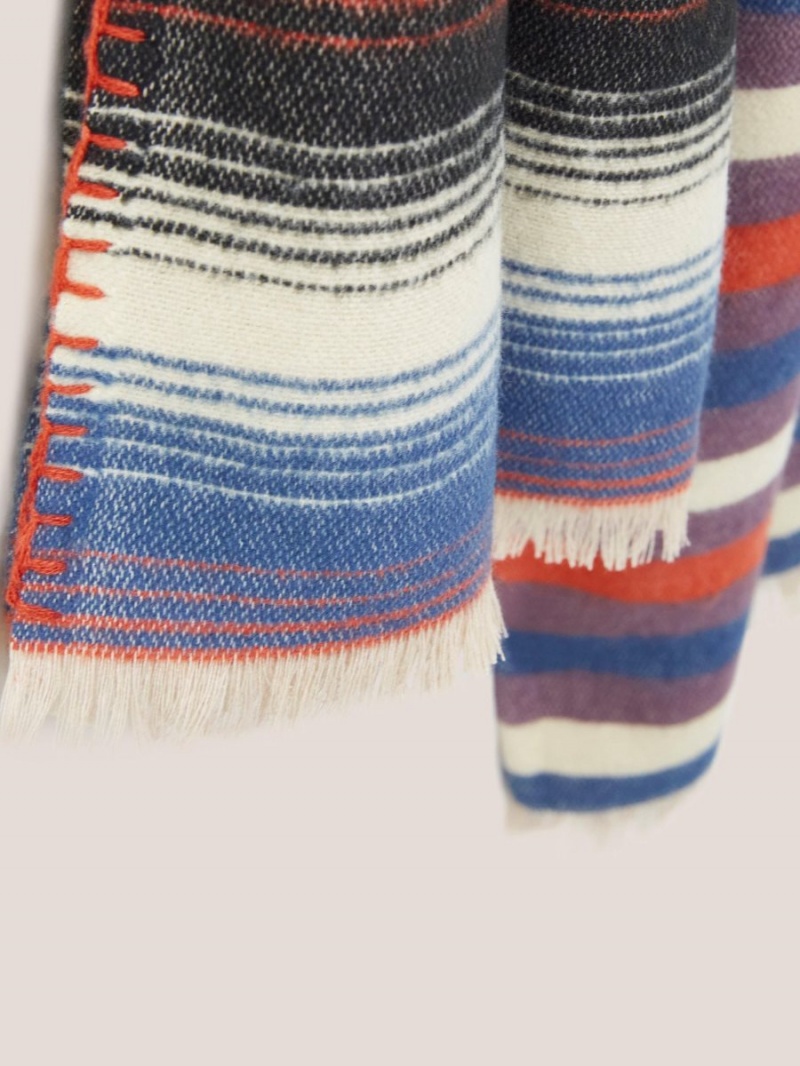 White Stuff Selma Midweight Scarf Blue Multi | 619027DHO